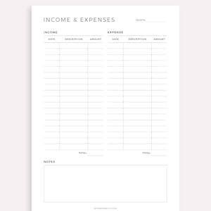 Income & Expense Tracker auf einer Seite, Finanzplaner druckbar, Budgetplaner, Geld-Tracker, A4/A5/Letter/Half Size, Sofortiger Download Bild 5