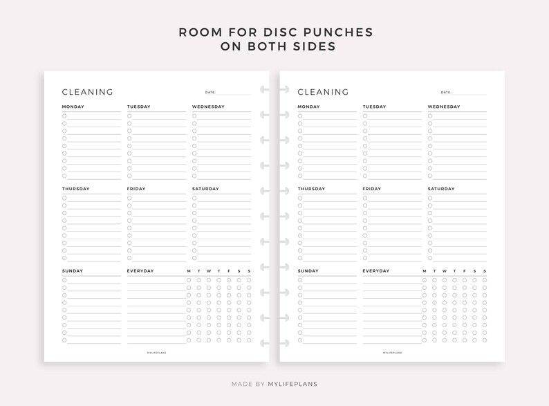 Weekly Cleaning Schedule, Printable for Happy Planner Classic & Big ...