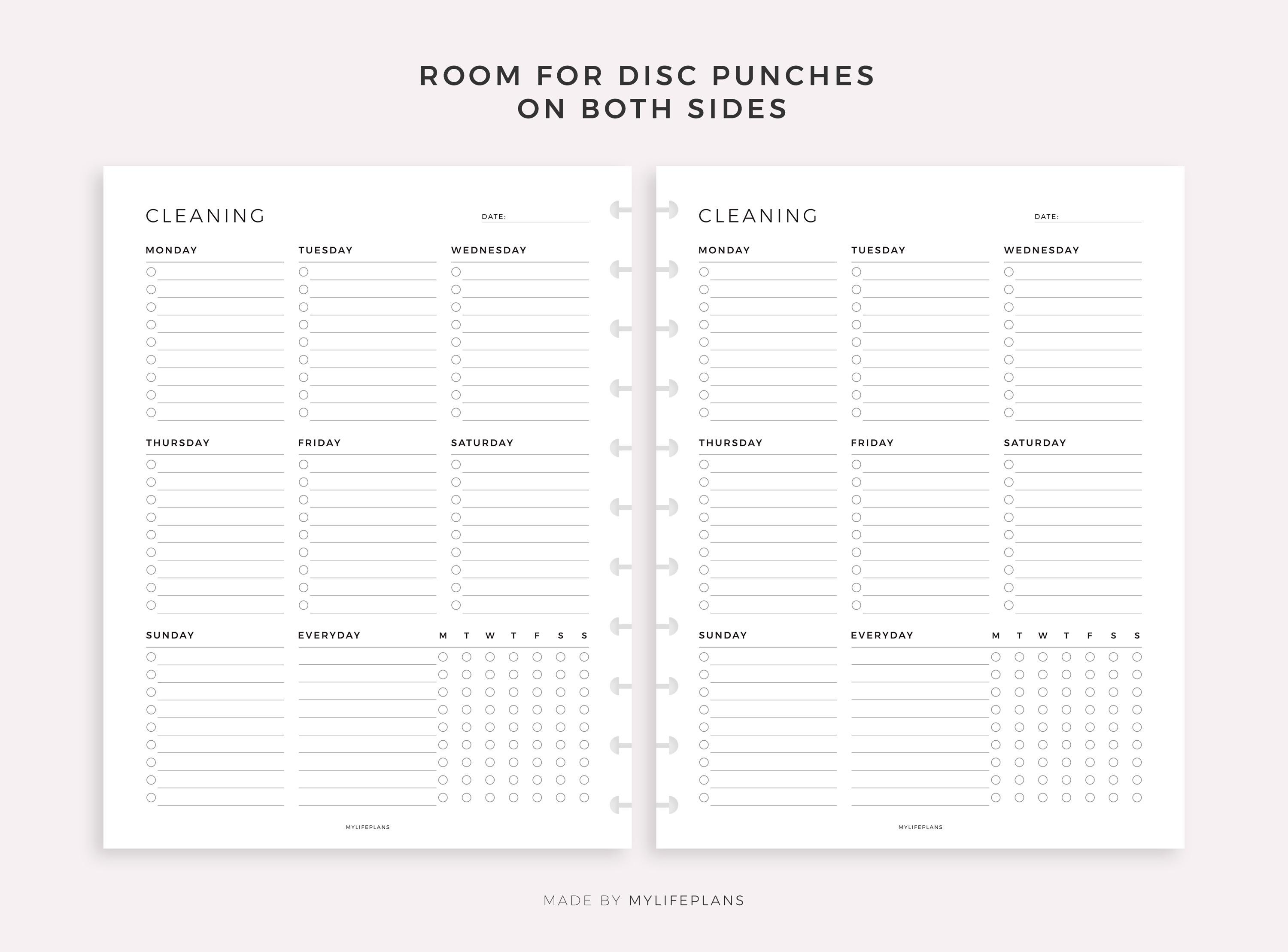 Weekly Cleaning Schedule, Printable for Happy Planner Classic & Big ...