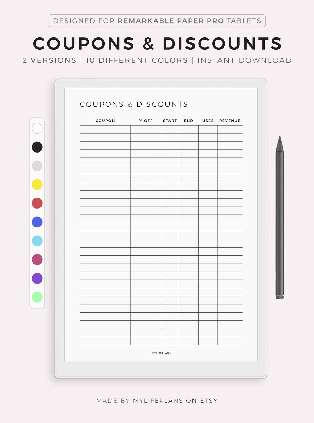 Positive Planner Discount Code Online Shop Coupon & Discounts Tracker, Business Coupon Planner, Promo ...