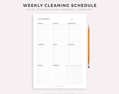 Weekly Cleaning Schedule, Cleaning Checklist, Cleaning To Do List, Printable Cleaning Template, A4/A5/Letter/Half Size, Instant Download PDF