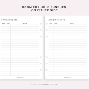 Simple Appointment Tracker Printable, Appointment Reminder, Meeting Tracker, A4/A5/Letter/Half Size, Instant Download PDF image 3