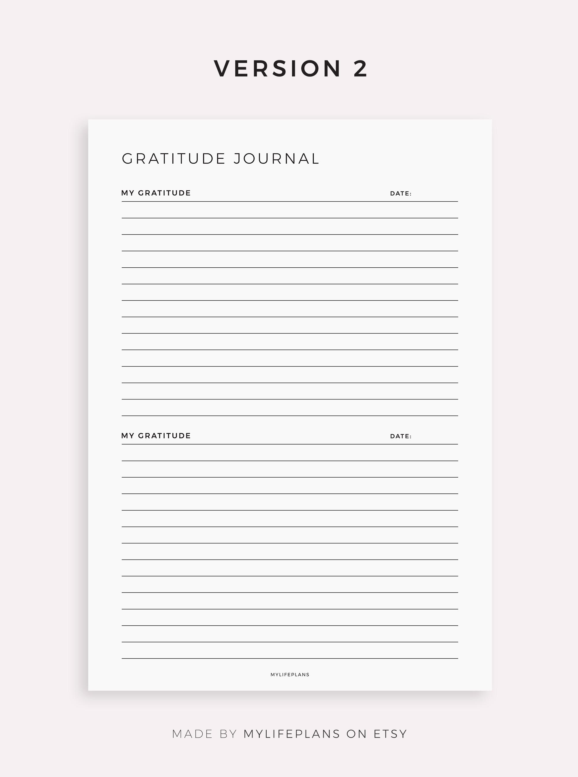 Simple Gratitude Journal Template for Remarkable Paper Pro, Instant ...