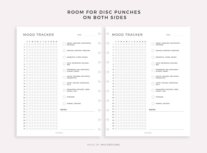 Mood Tracker Printable for Happy Planner Classic & Big, Instant ...