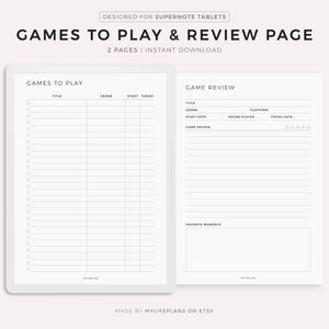 Videogames om te spelen en reviewpagina, compatibel met Supernote A5X2/A5X/A5/A6X2/A6X/A6, direct downloaden