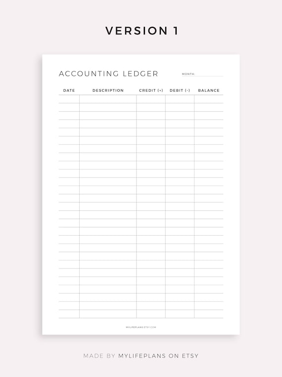 Feuille de grand livre comptable, modèle de compte à remplir et à imprimer,  grand livre de compte d'entreprise, idéal pour la comptabilité des petites  entreprises, PDF -  France