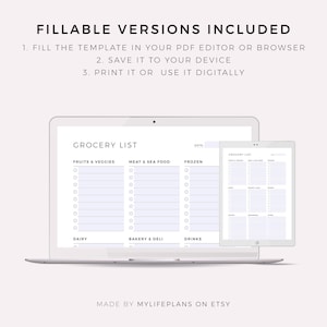 Grocery List Printable Template, Grocery Planner, Food Shopping List, A4/A5/Letter/Half Size, Instant Download PDF image 6