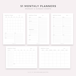 Whole Shop Bundle Daily Planners, Weekly Planners, Monthly Planners, Yearly Planners, Calendars and More, A4/A5/Letter/Half Letter image 5