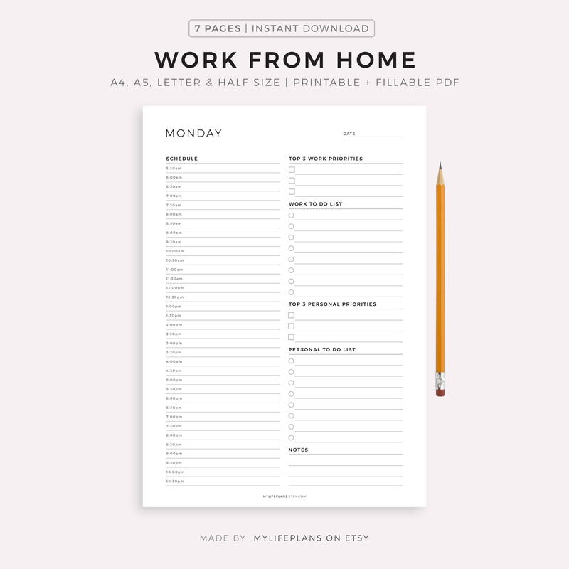 Daily Planner Printable - Etsy UK