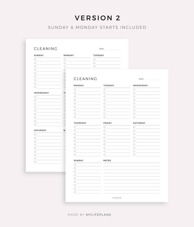 Weekly Cleaning Schedule, Printable for Happy Planner Classic & Big ...
