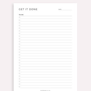 Get It Done, Printable to Do List Template, Task List, A4/a5/letter ...