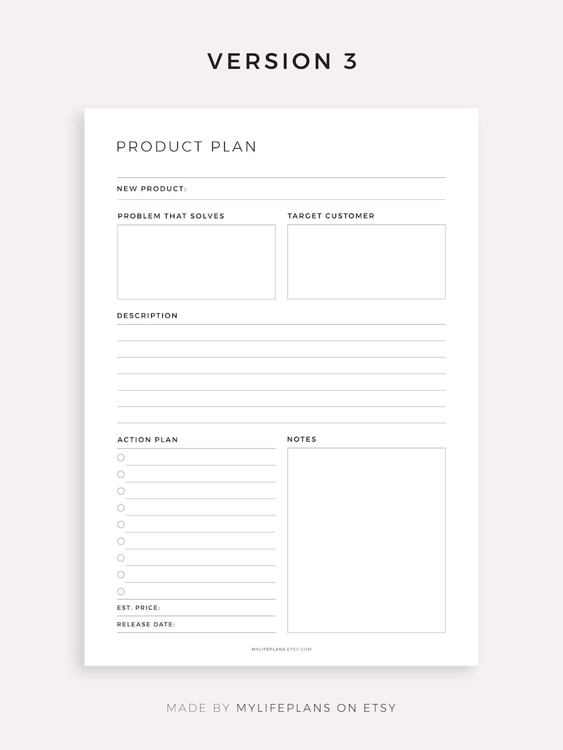 New Product Planner Printable Product Development Product - Etsy