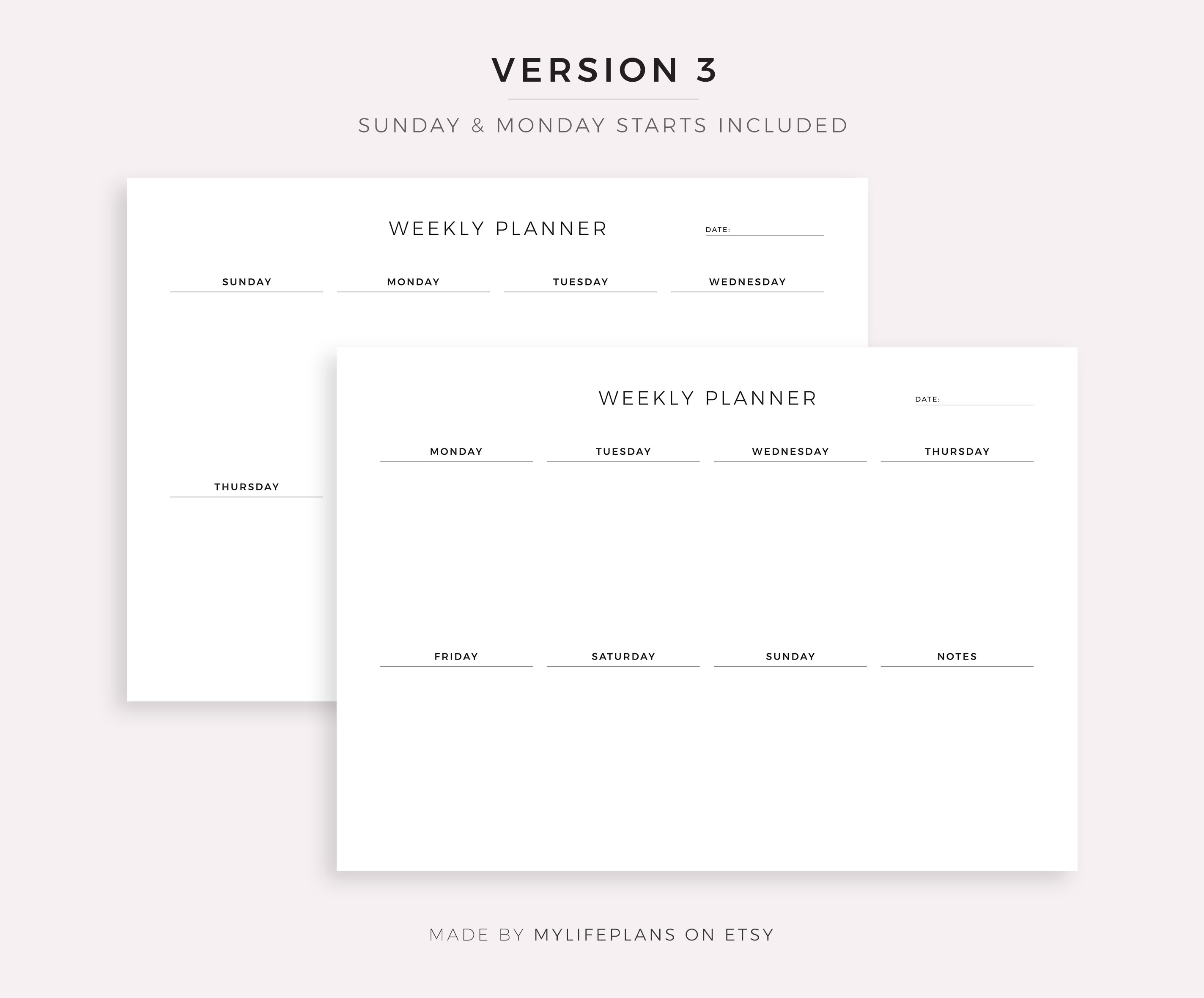 Weekly Blank Calendar Landscape Free Printable Templates Free 