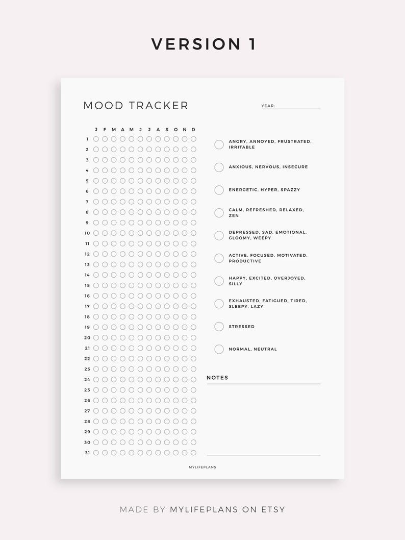Mood Tracker for Supernote A5X2/A5X/A5/A6X2/A6X/A6, Instant Download - Etsy