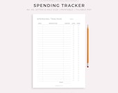 Printable Spending Tracker, Expense Tracker, Budget Template, Financial Planner, A4/A5/Letter/Half Size, Instant Download PDF