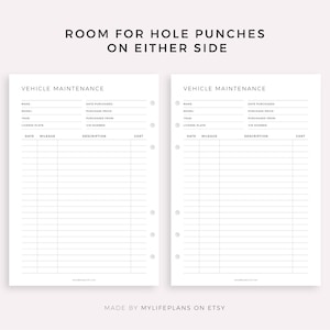 Vehicle Maintenance Log Book, Vehicle Service Tracker, Vehicle Repairs, Vehicle Expense Tracker, A4/A5/Letter/Half, Instant Download PDF image 4