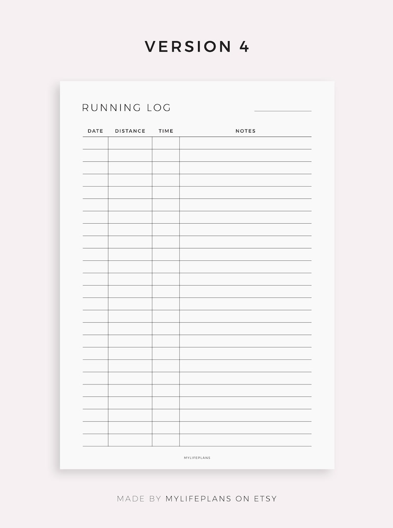 Running Log Examples Running Log Template for Remarkable Paper Pro, Instant Download - Etsy