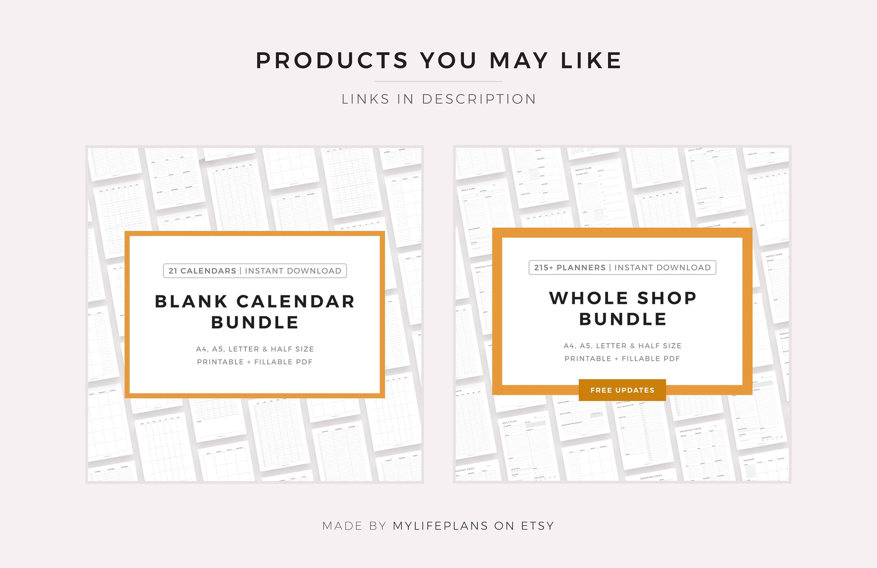 2 Page Blank Monthly Calendar Printable & Fillable Minimalist - Etsy