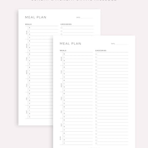 Weekly Meal Planner with Grocery List Printable Template, 7 Day Menu Plan, Food Planner, Health & Fitness, A4/A5/Letter/Half image 5