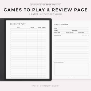 Videogames om te spelen en recensiepagina, compatibel met Boox Note Series / Tab Series / Go 10.3, direct downloaden