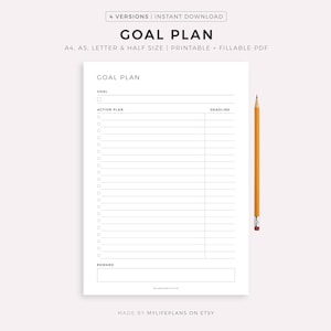 Tor-Planer, Ziele setzen, Fortschritt, minimalistischer Planer, A4/A5/Letter/halbe Größe, printable PDF Instant Download
