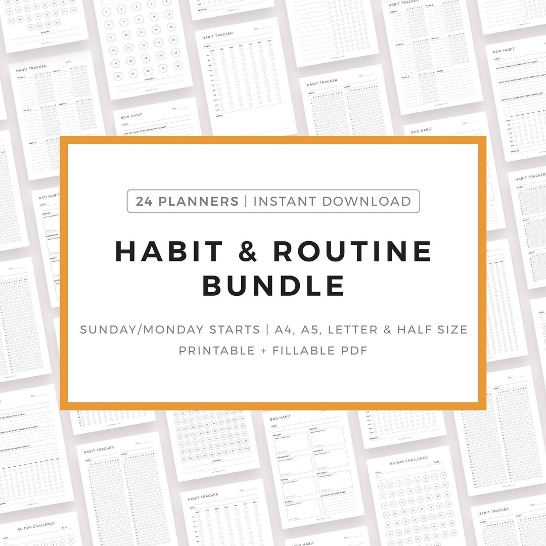 Routine Inerts Habit and Routine Inserts Bundle Printable, A4/a5/letter/half Letter ...