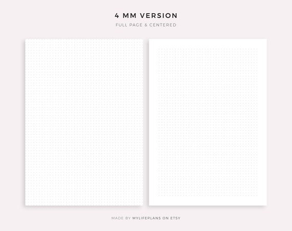 Papier Millimétré A4 à Points 5mm - 30 Feuilles Volantes - Grille En Pointillés Pour Croquis Et Bullet Journal
