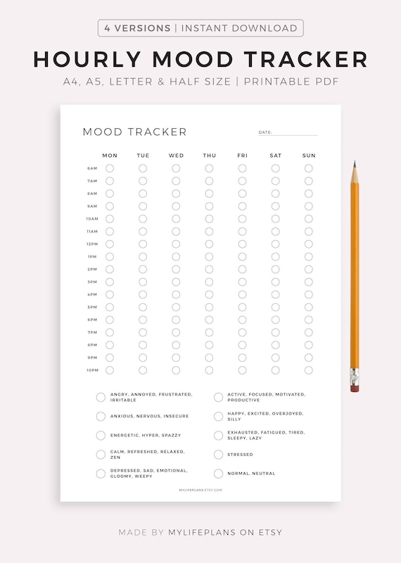 Mood Tracker Journal: 3-Month Wellness Diary with Guided