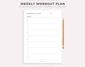 Weekly Workout Planner Printable, 7 Days Fitness Planner, Exercise Planner, Simple Fitness Journal, A4/A5/Letter/Half, Instant Download PDF