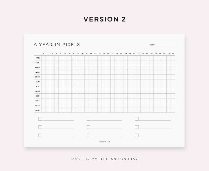 A Year in Pixels Landscape - Mood Tracker, Exercise Tracker, Reading ...