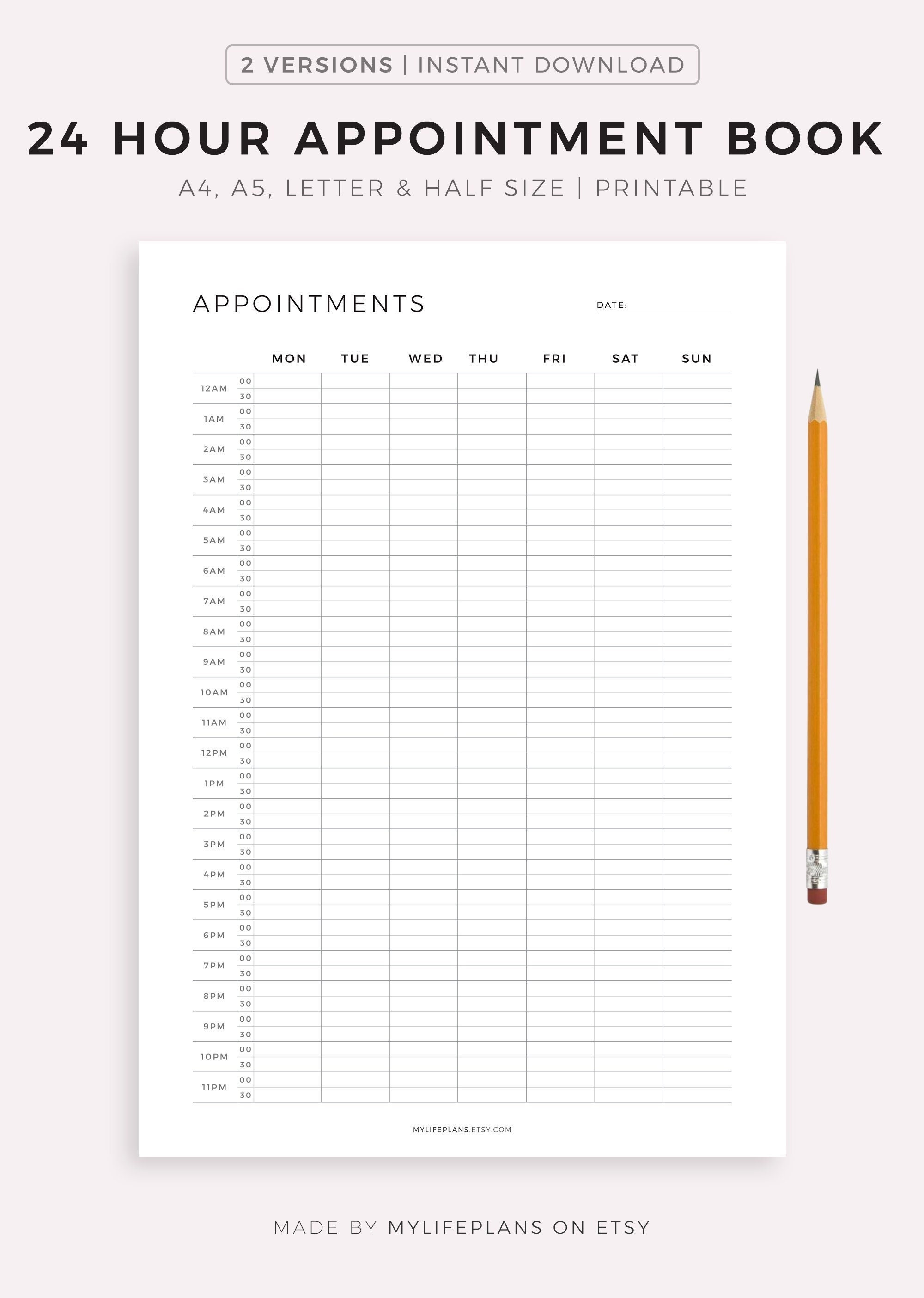 24-hour-appointment-book-printable-appointment-reminder-meeting-tracker-week-at-a-glance-a4-a5-letter-half-size-instant-download-pdf-etsy