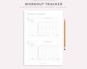 Workout Tracker Printable, Daily Exercise Log, Fitness Journal, Workout Planner, Fitness Planner, A4/A5/Letter/Half Size, Instant Download