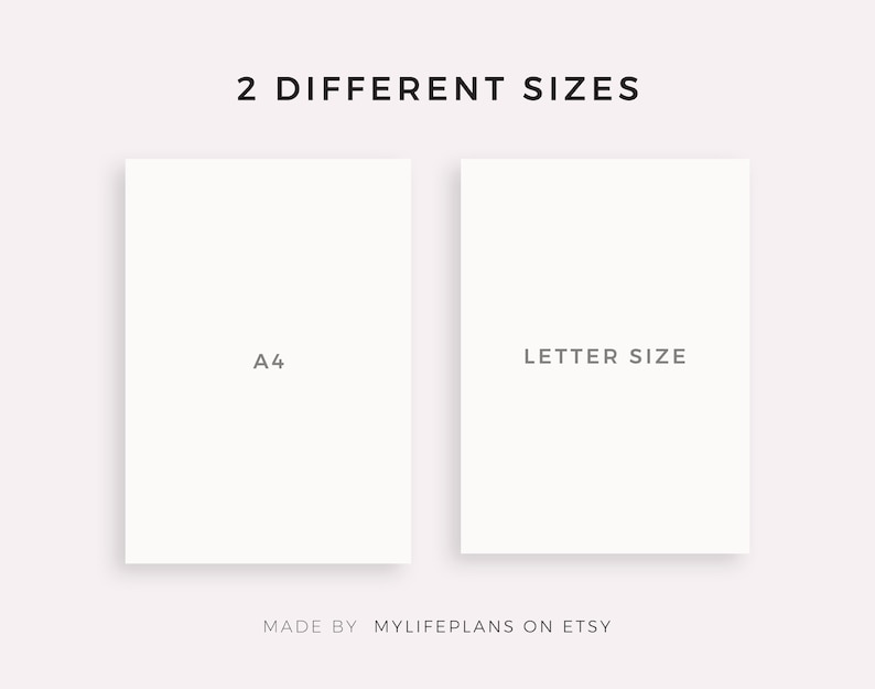 K&ouml;nnte beinhalten: Zwei wei&szlig;e Papierb&ouml;gen, einer mit der Aufschrift "A4" und der andere mit "LETTER SIZE". Die B&ouml;gen werden vor einem hellrosa Hintergrund angezeigt.