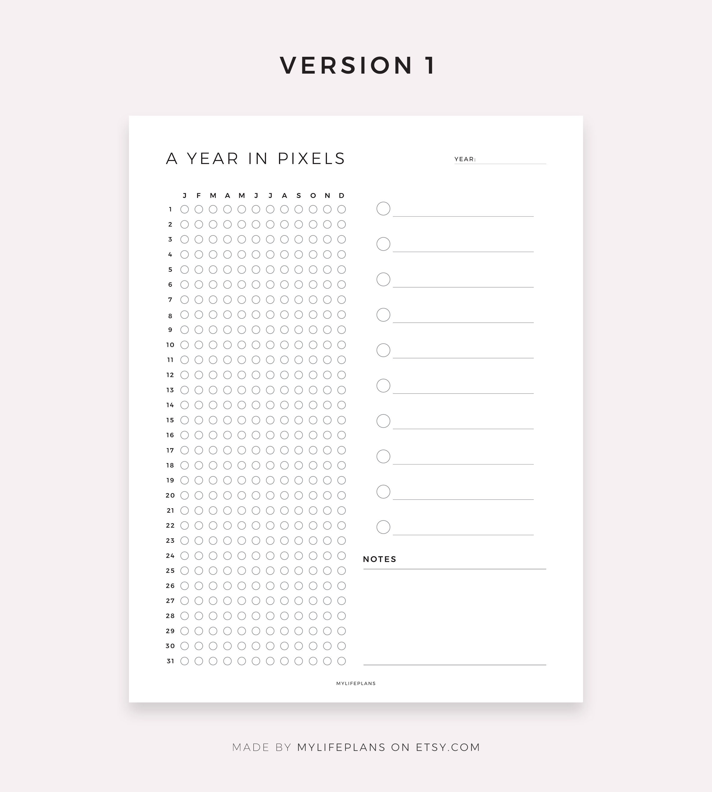 A Year in Pixels - Mood Tracker, Exercise Tracker, Reading Tracker ...