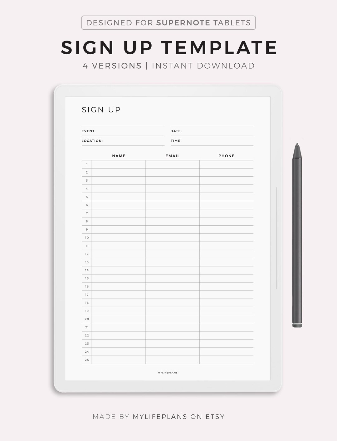 Sign up Template - Event Sign Up, Customer Sign Up, Email Sign Up ...