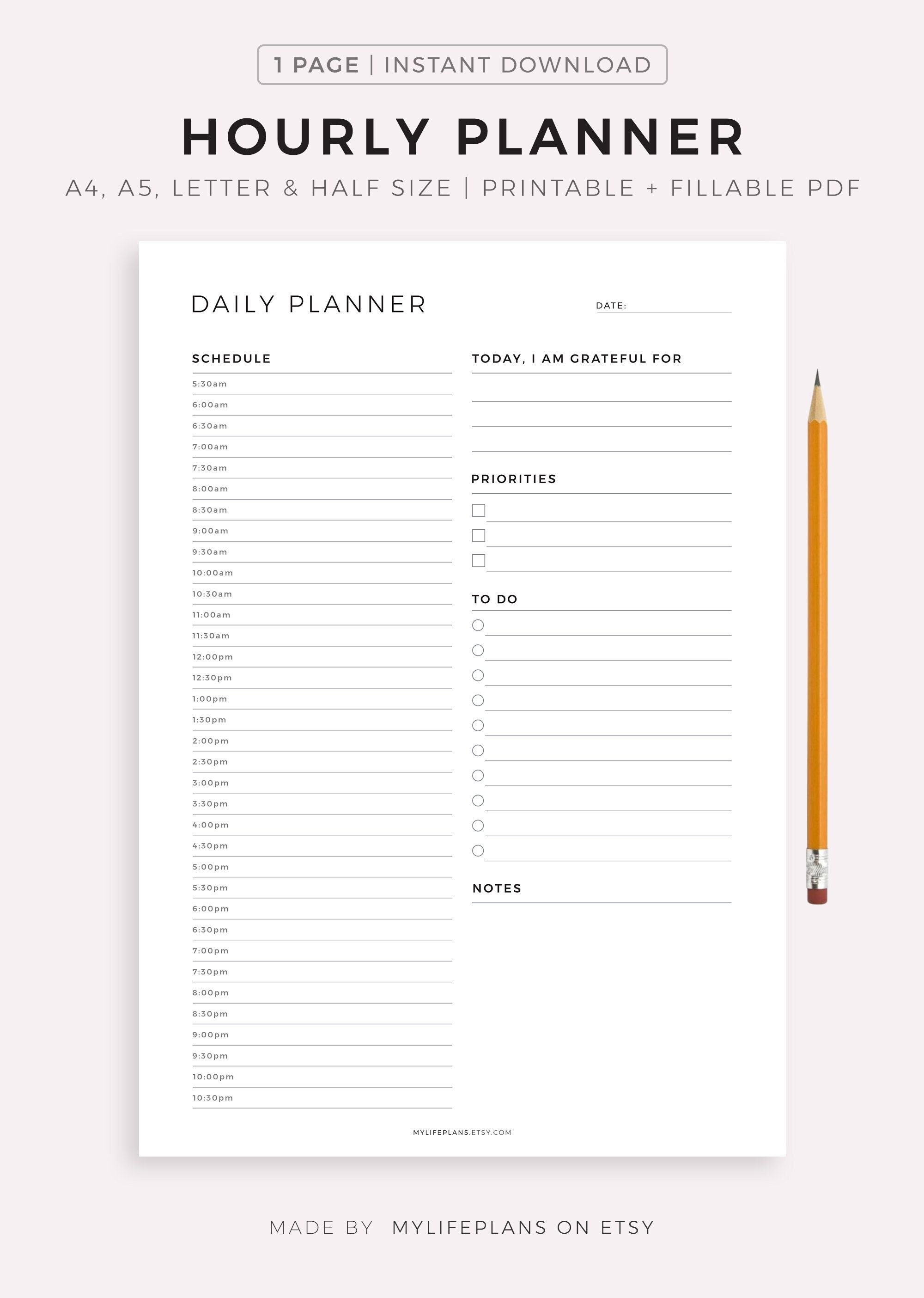Monthly Planner Printable PACK Daily Planner Weekly Planner Work Day