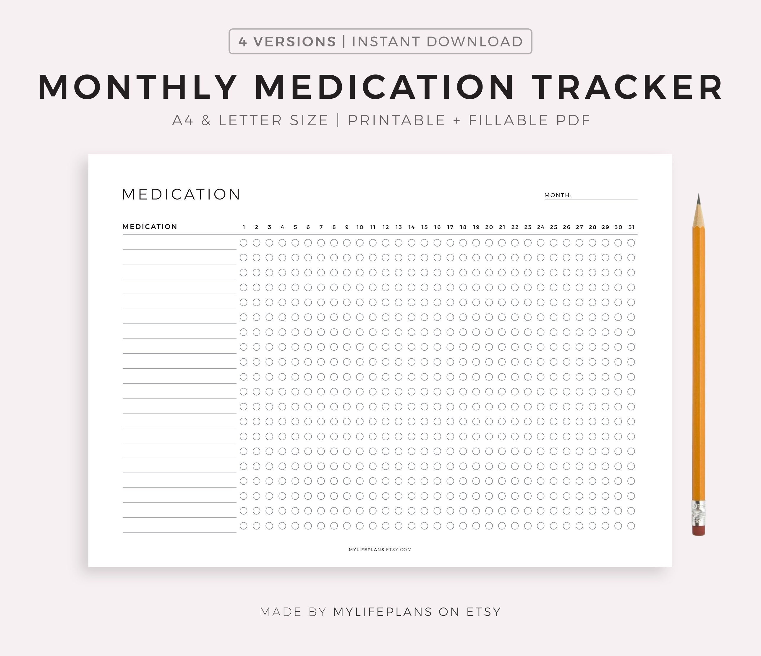 Monthly Medication Tracker Printable, Medication Schedule, Medication Intake Reminder, Medication List Template, A4/a5/letter/half Size - Etsy monthly-medication-tracker-printable-medication-schedule-medication-intake-reminder-medication-list-template-a4-a5-letter-half-size-etsy