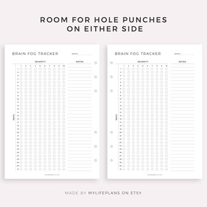 Monthly Brain Fog Tracker Printable Template, Track Daily Brain Fog ...