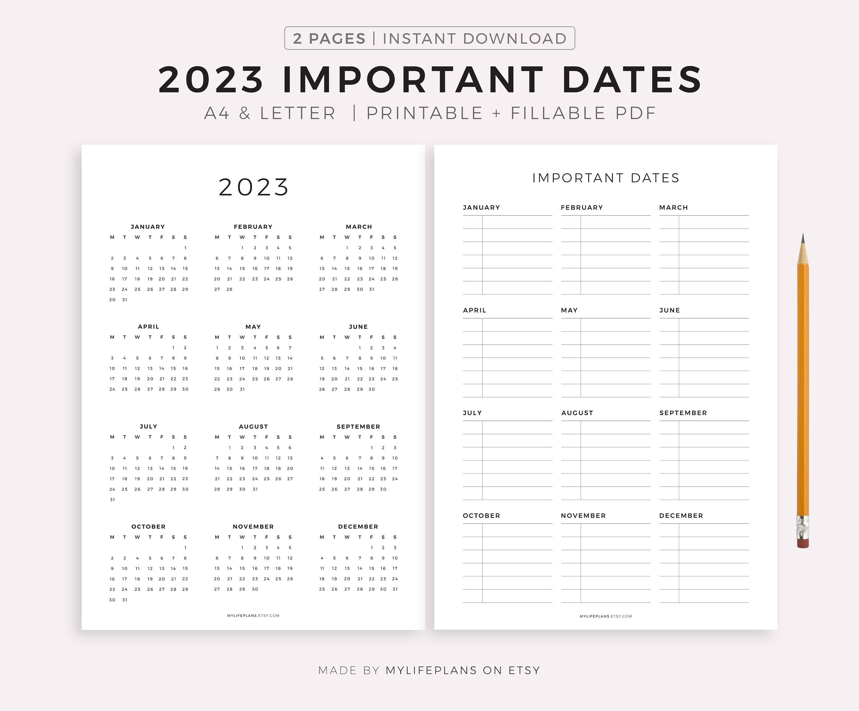 2023-calendar-and-important-dates-page-printable-birthdays-etsy-finland