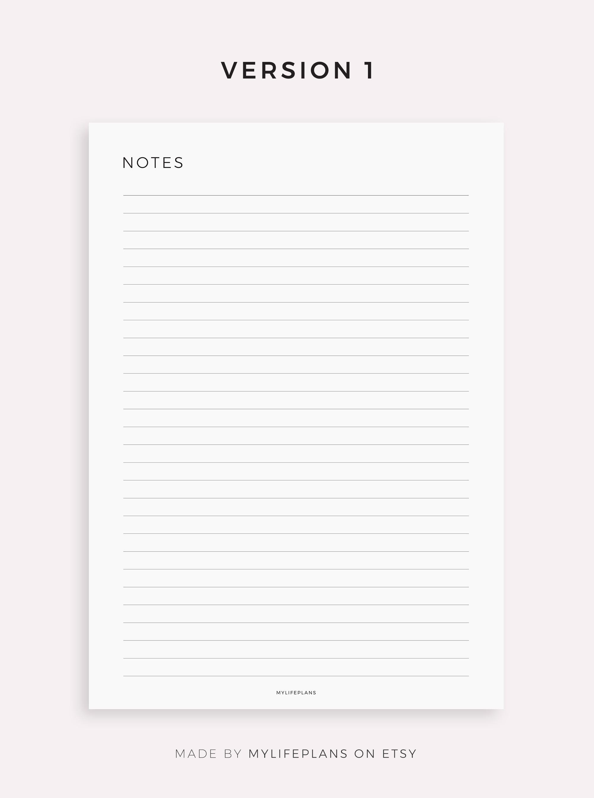 Notes Lamina Notes Page for Supernote A5X2/A5X/A5/A6X2/A6X/A6, Lined Notes Template ...