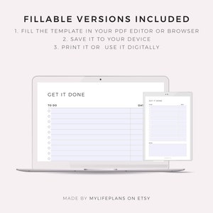 Get It Done, Printable to Do List Template, Task List, A4/a5/letter ...