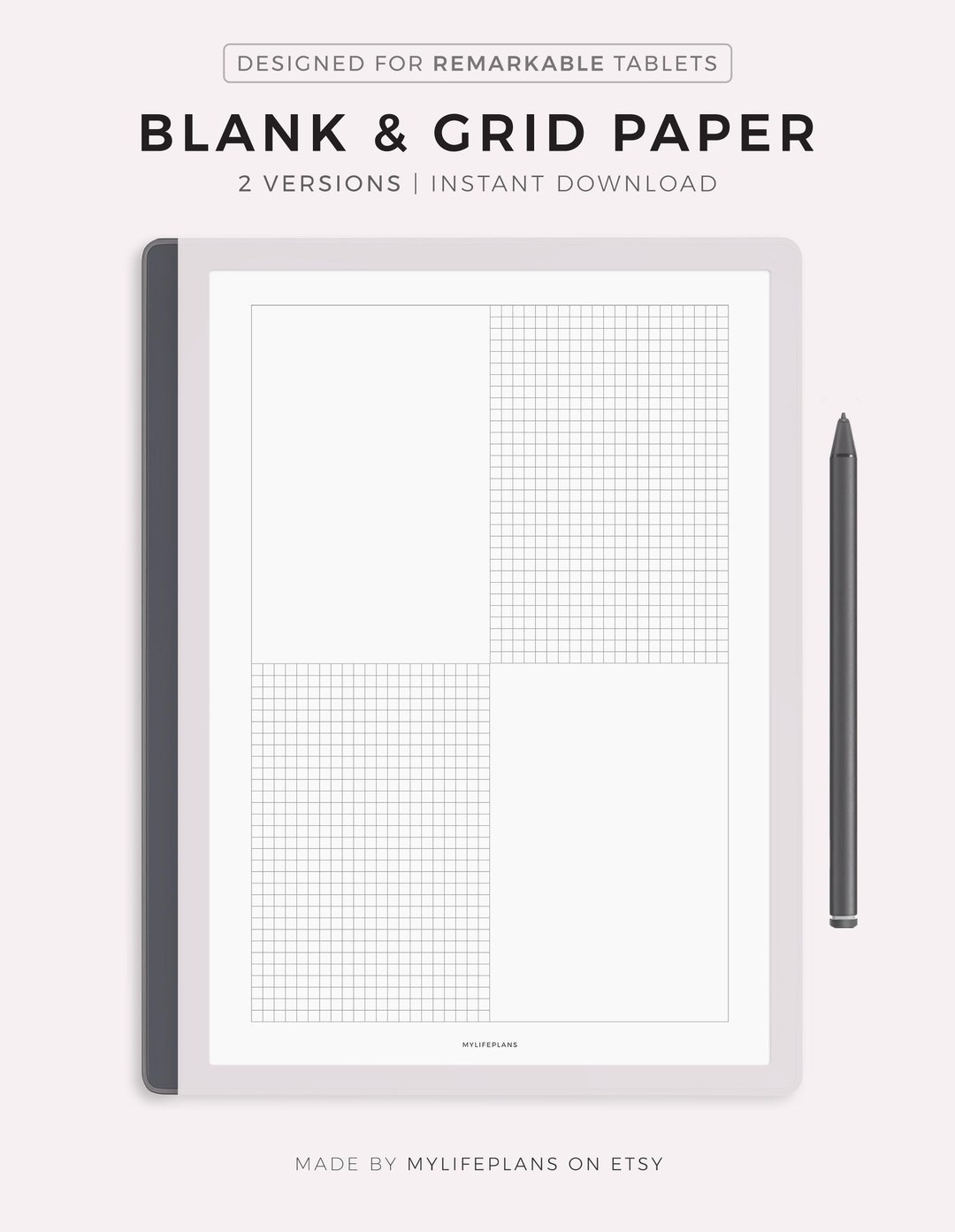 Blank & Grid Paper for Remarkable 2, Instant Download - Etsy