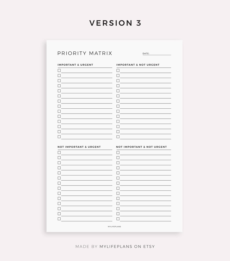 Performance Priority Paper.pdf Priority Matrix Planner for Remarkable Paper Pro, Decision Matrix ...