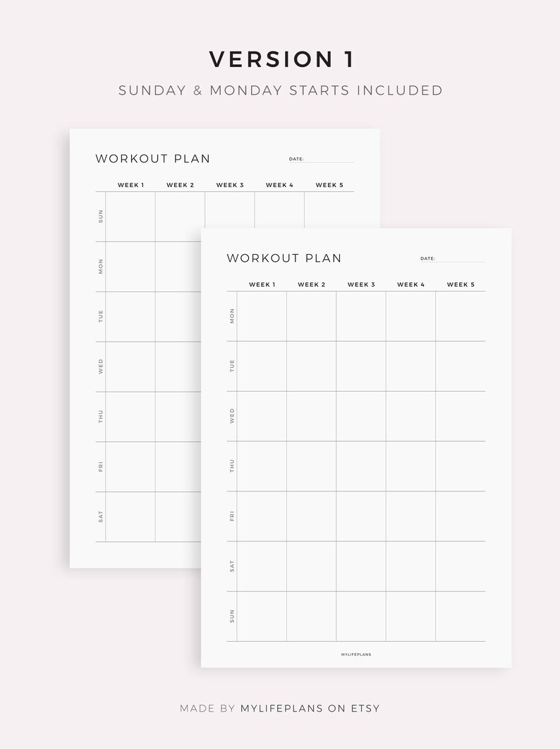 Monthly Workout Planner for Remarkable 2, Instant Download - Etsy