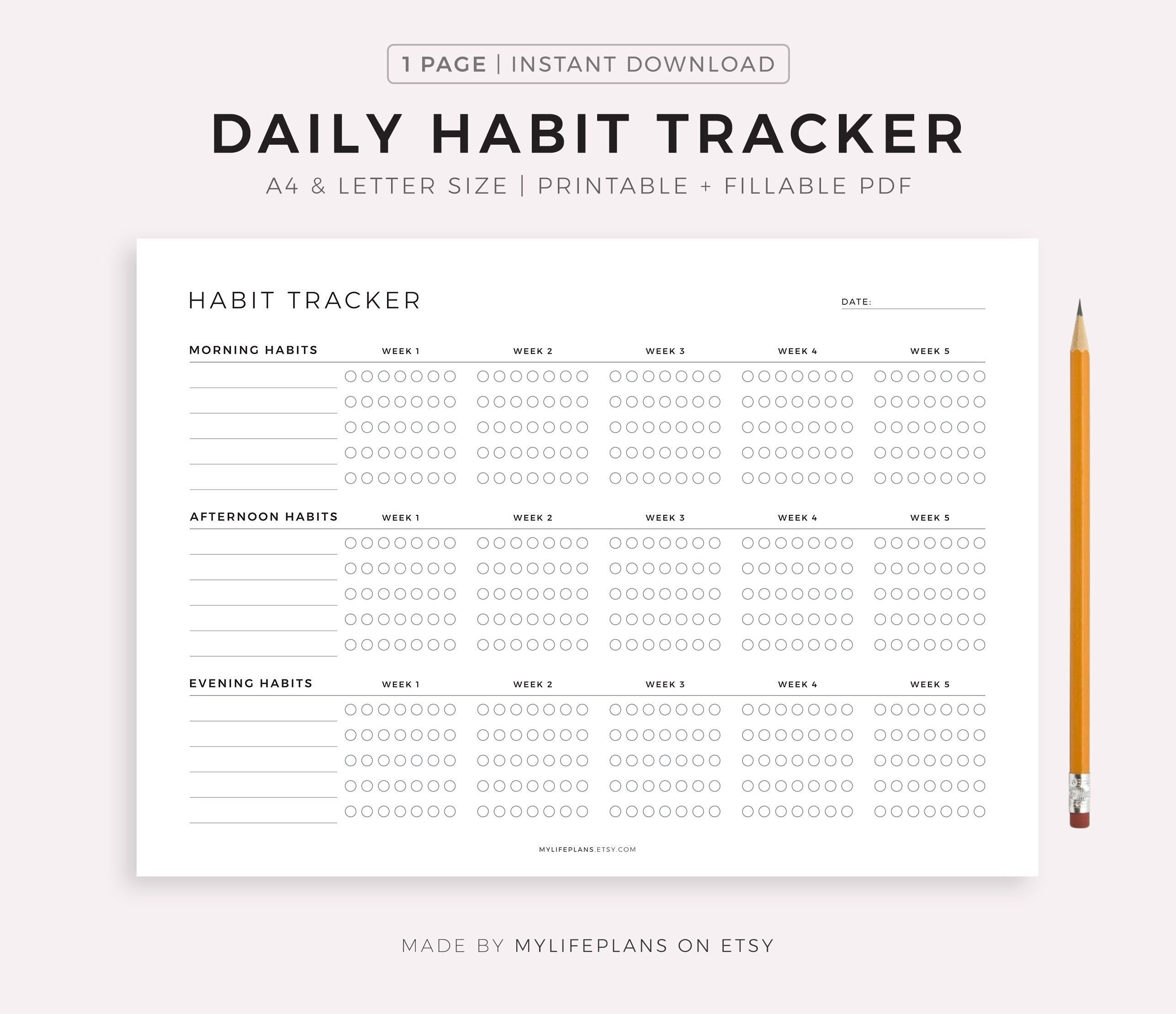 Habit Tracker Stamp, Mood Tracker Stamp