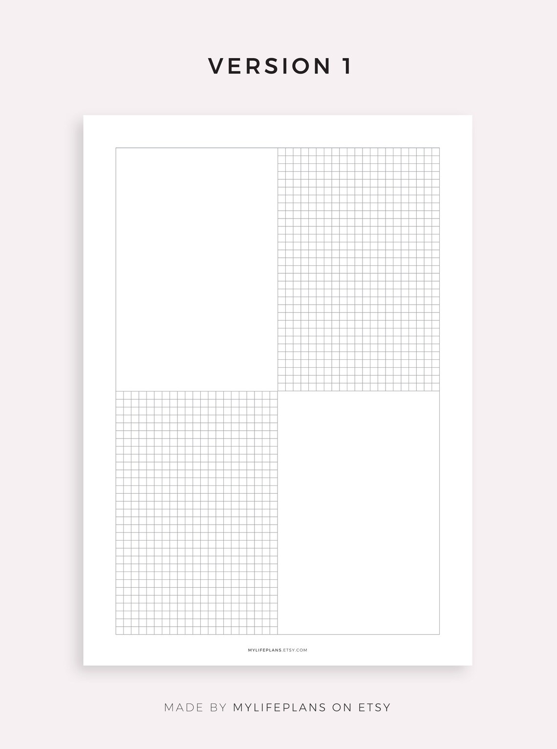 Blank & Grid Paper Printable, A4/a5/letter/half Size, Instant Download ...