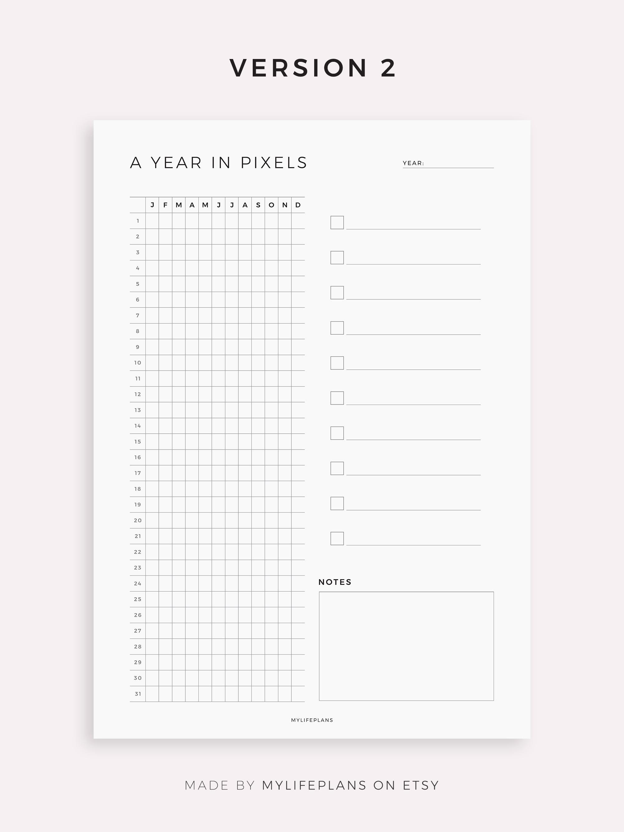 A Year in Pixels - Mood Tracker, Exercise Tracker, Reading Tracker ...