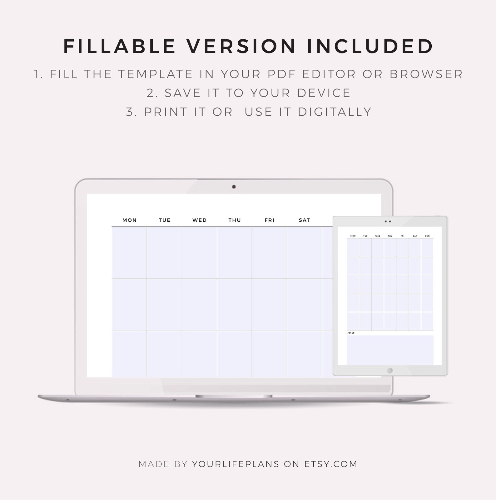 Blank Calendar Inserts Bundle Printable A4/a5/letter/half | Etsy