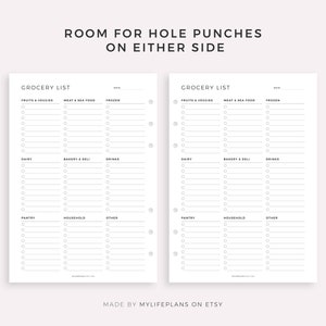 Grocery List Printable Template, Grocery Planner, Food Shopping List, A4/A5/Letter/Half Size, Instant Download PDF image 4