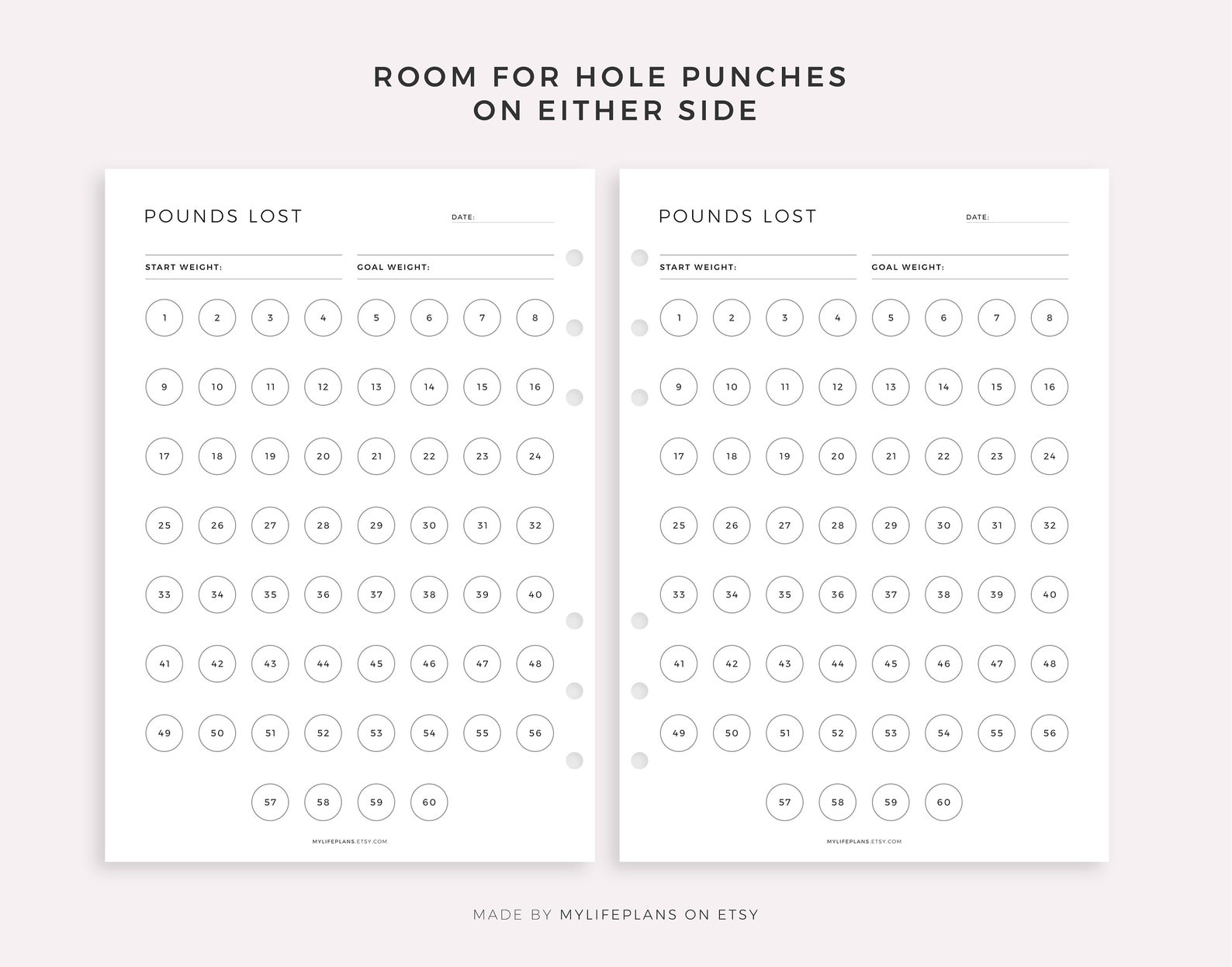 60 Pounds Lost Weight Tracker Printable Weight Loss Tracker - Etsy